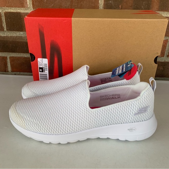 Skechers Womens white Go Walk Joy terrific slip on Fitness Walking Sneakers - Picture 5 of 9
